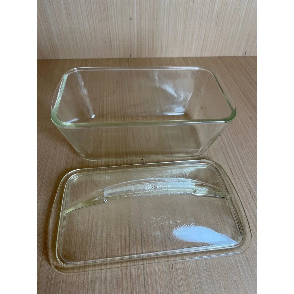 Vintage Westinghouse Clear Glass Refrigerator Dish with Lid Rectangular Storage